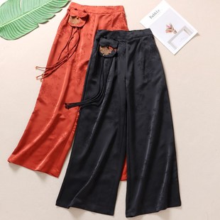 春 推荐 女国风长裤 流苏提花垂坠阔腿裤 B667 时髦气质高品质新中式