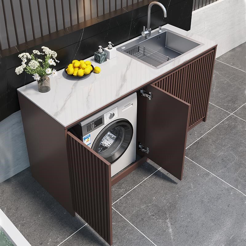 户外全铝合金岩板洗衣机一体柜室外花园别墅水槽防水防晒洗手台盆