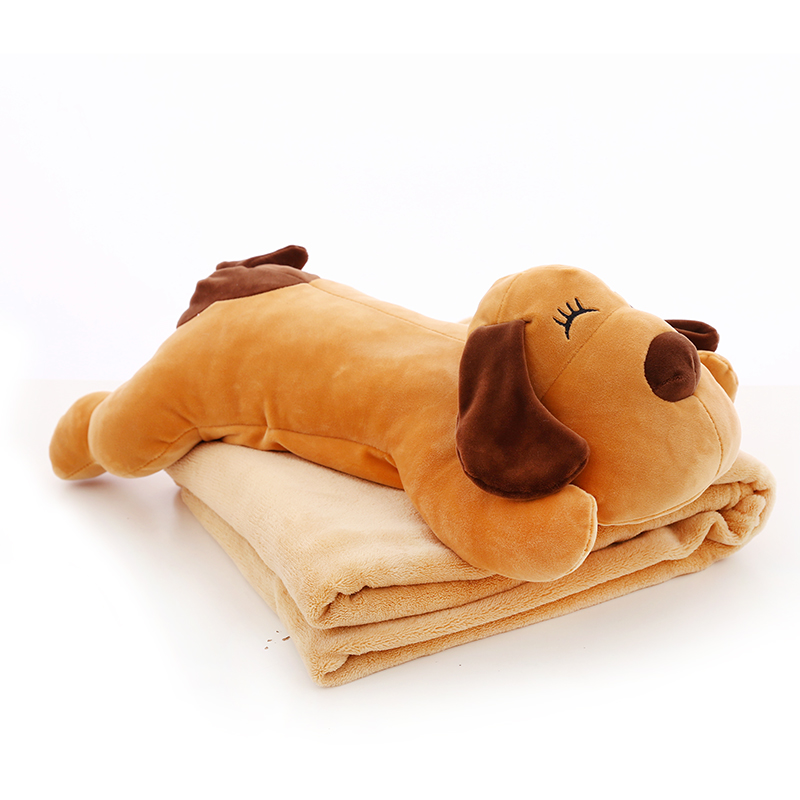 卡通空调被子两用办公室午睡枕头折叠汽车L抱枕腰靠椅子座靠垫学