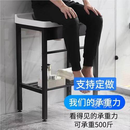 小户型落地式陶瓷洗脸盆洗手盆卫生间洗漱池黑色支架阳台立柱盆