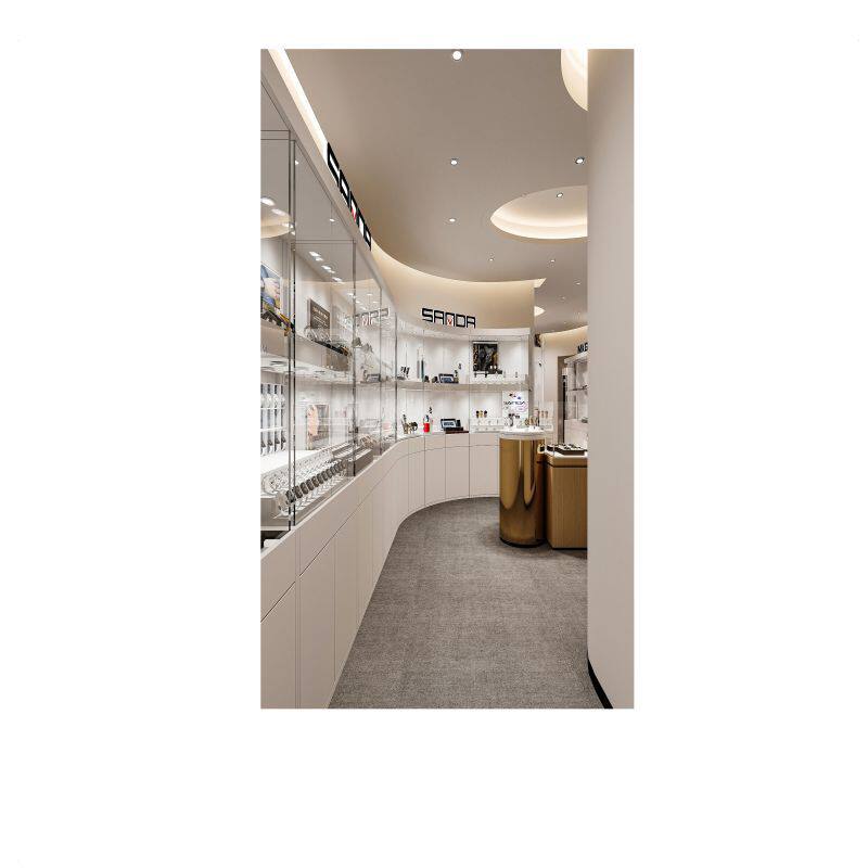 眼镜店展示柜靠墙木纹高柜台金银首饰手表展柜眼镜专卖店跨境热卖