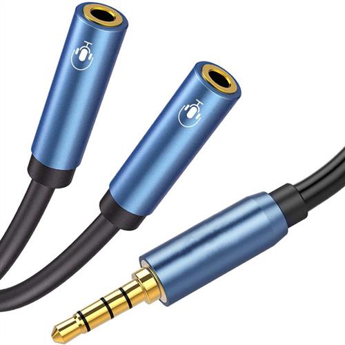 3.5MM音频线耳机麦克风二合一分线器转接头直播手机K歌双麦转接线