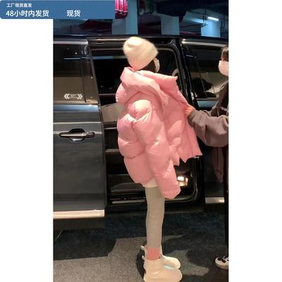 慵懒风高级感连帽羽绒棉服女2025春季新款韩版宽松保暖面包服外套