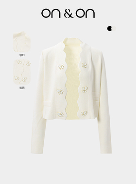 ON＆ON/安乃安2025冬季新款法式时尚百搭气质精致短款针织上衣