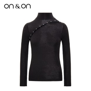 镂空钉珠羊毛套头衫 ON＆ON 修身 通勤设计感长袖 安乃安时尚