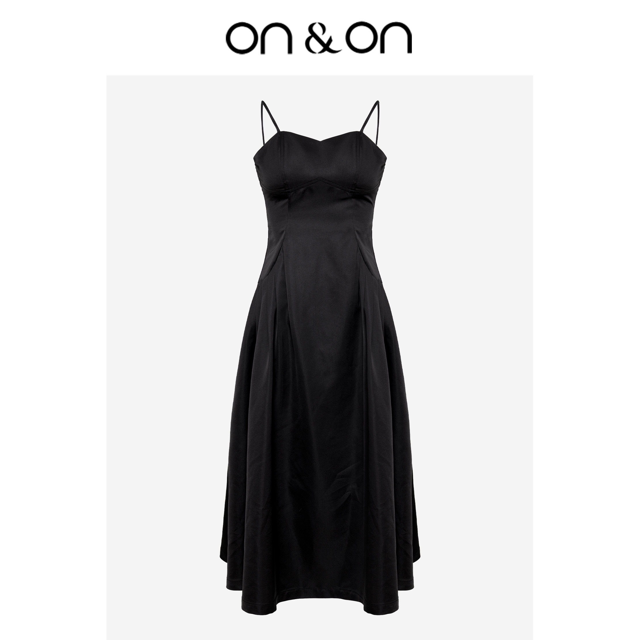 ON＆ON/安乃安25夏季新赫本风女收腰双口袋法式吊带气质连衣裙