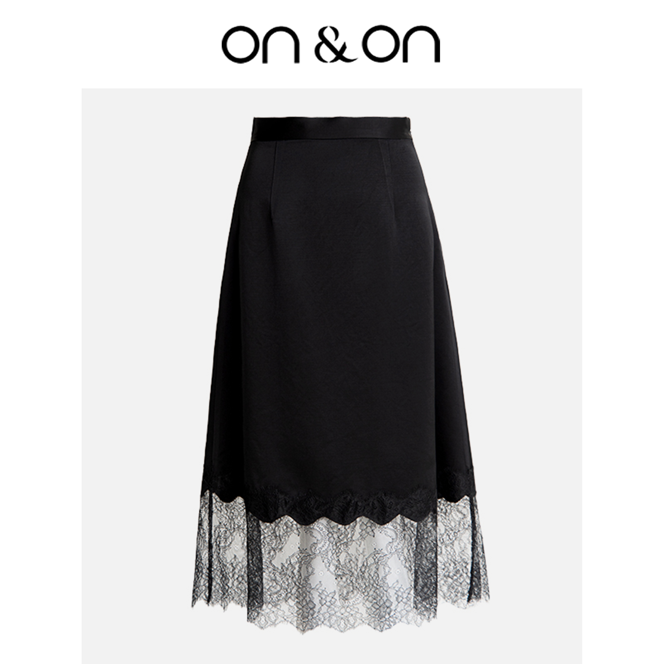 安乃安韩系A摆醋酸亲肤中长半裙