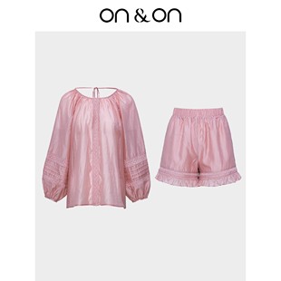 轻薄透气蕾丝出游防晒拼接套装 ON＆ON 安乃安韩系甜美时尚