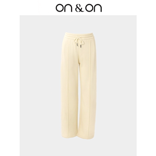 女 高腰高品质针织加绒德绒糯米休闲直筒裤 ON＆ON 安乃安韩系时尚