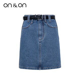 设计感时尚 新款 针织拼牛仔显瘦休闲半身裙 安乃安2025秋季 ON＆ON