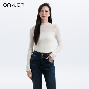 韩系时尚 新款 气质百搭烫钻亲肤针织毛衣 安乃安2025冬季 ON＆ON