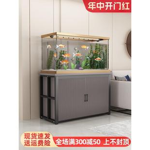家用鱼缸柜超强承重鱼缸架收纳储物柜铁艺鱼缸底座底柜水族箱底架