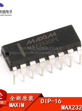 原装正品 直插 MAX232CPE+ DIP-16 RS232 线路驱动器/接收器芯片