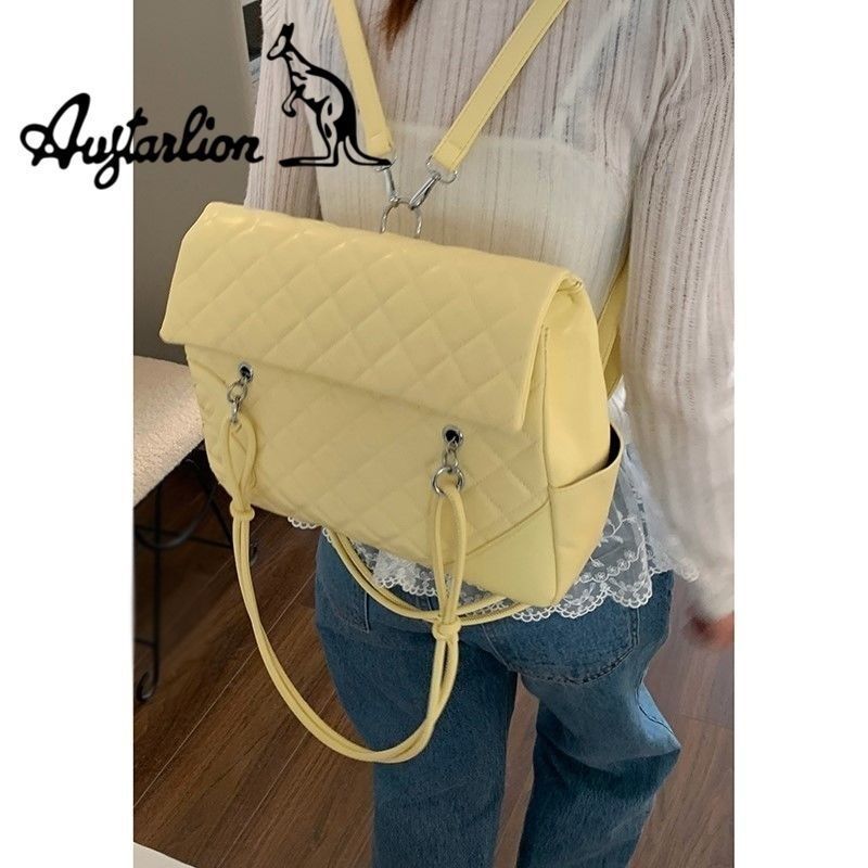 AUGTARLION双肩包女新款潮时尚小香风菱格腋下包大容量背包旅行包