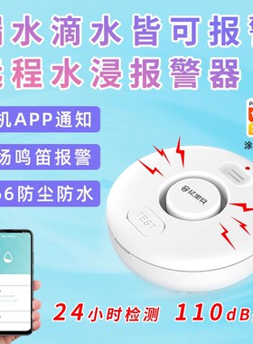漏水报警器家用厨房wifi远程溢水满水自动关阀门水感应水浸传感器