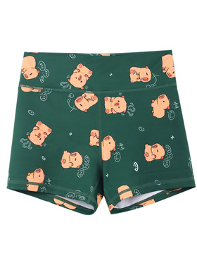 BromoSt  绿皮巴拉 健身短裤Crossfit提臀瑜伽健身束腰弹力花裤子