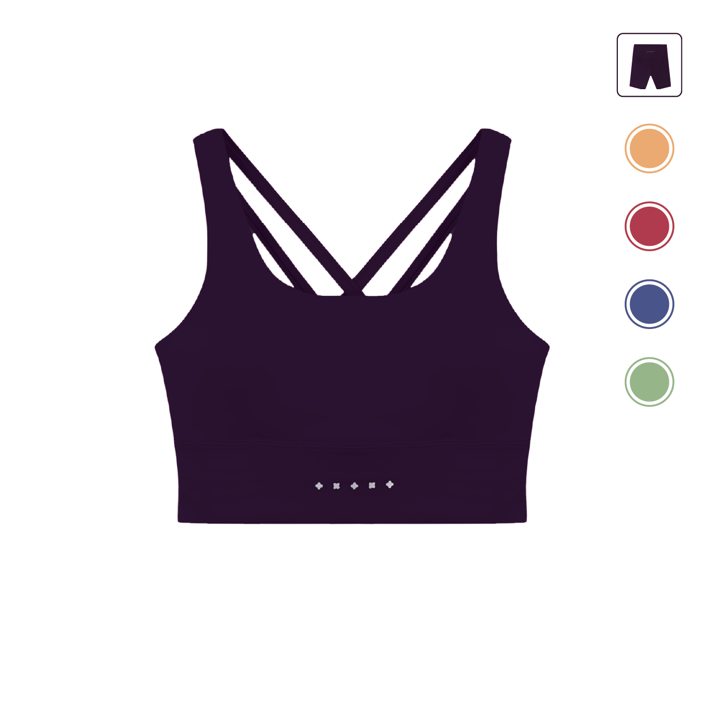 BromoSt 树莓紫 运动内衣防震强度交叉美背健身CF瑜伽四分裤套装