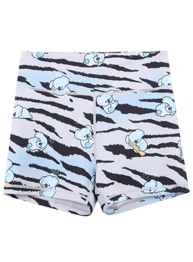 BromoSt 虎皮考拉 灰色健身短裤Crossfit骑行瑜伽跑步弹力花裤子