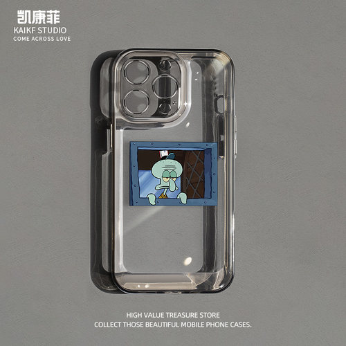 适用iPhone15promax的手机壳苹果16plus章鱼哥14pro新款14全包镜头13防摔12高级感小众11pm透明17硅胶Air保护