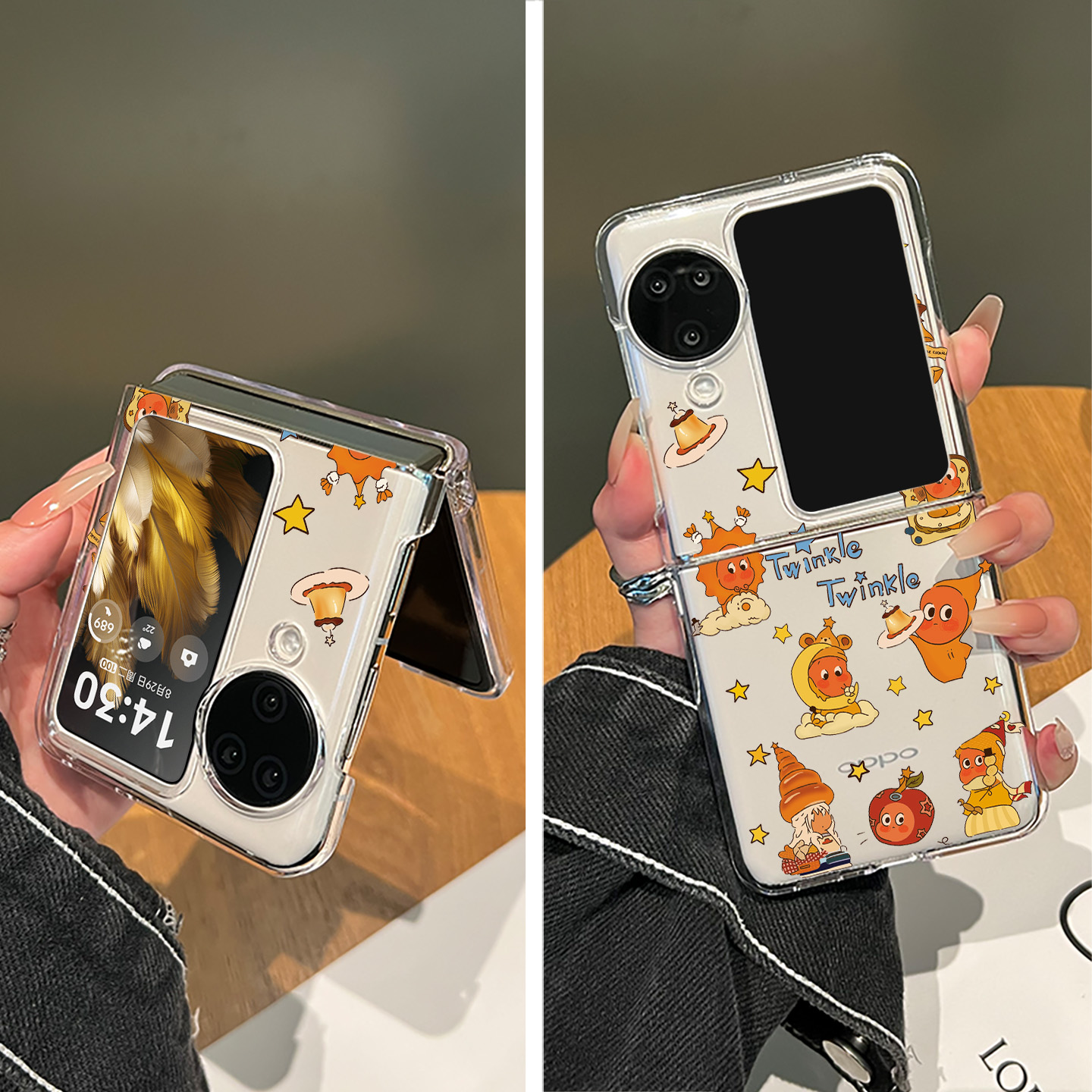 适用oppofindn3flip手机壳2025新款网红爆款星星人findn3flip小众高级感findn2flip全包防摔n3flip透明的外壳