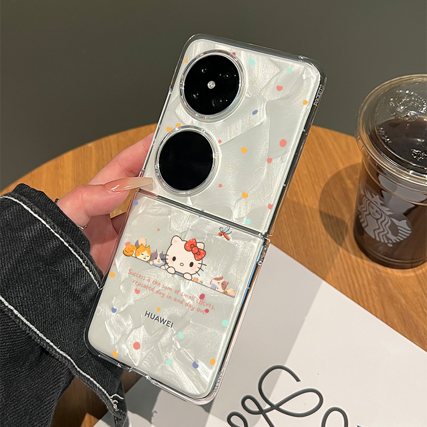 适用华为pocket2手机壳新款HelloKitty保护套p60pocket女款高级感p50pocket波点kt猫pocket s折叠独特好看的