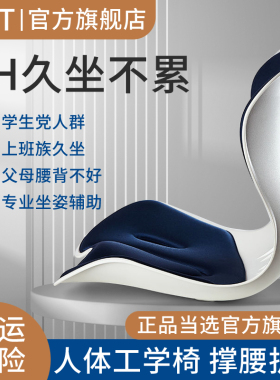 NGT护腰坐垫办公室久坐不累神器宿舍靠背垫椅子大学生一体座椅垫