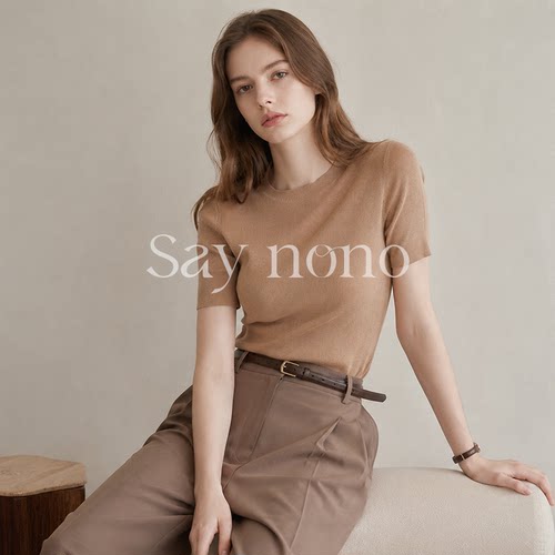 懒猫nono│Saynono 莱赛尔圆领短袖T恤/YY68302