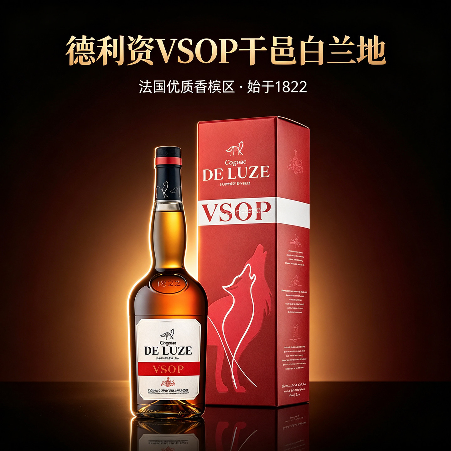 德利资DE LUZE法国进口蒂乐仕VSOP干邑白兰地700ml洋酒商务宴请