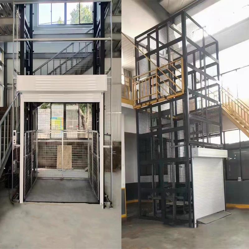 极速嘉力厂房液压货梯导轨升降机仓库简I易货物提升机防坠固定升