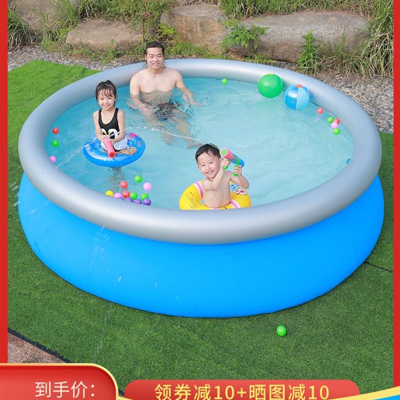 新品充气支架f游泳池大人小孩家用戏水池家庭户外大型圆形夹网加图片
