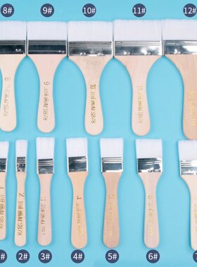 新品12pcs/Set Flat Nylon Hair WoodEen Penholder Oil Painting
