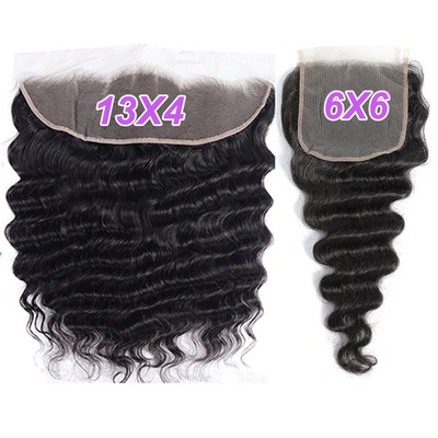 极速8-24 inches Loose Deep Wave Human Hair NLace Frontal Clo