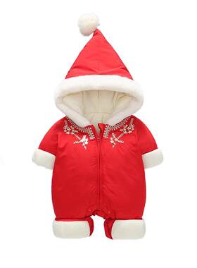 极速厂家小孩过年j衣服虎年新年婴儿连身衣拜年服收红包新生儿宝