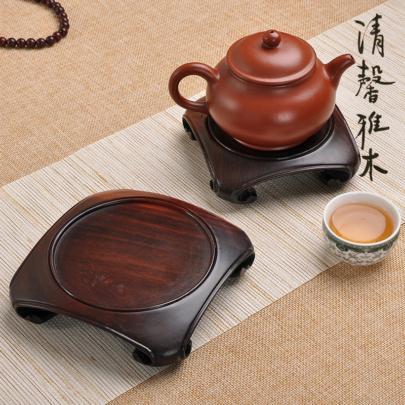 新品红木黑檀中式紫砂茶壶香炉花瓶古董文玩文房S瓷器铜器摆件底