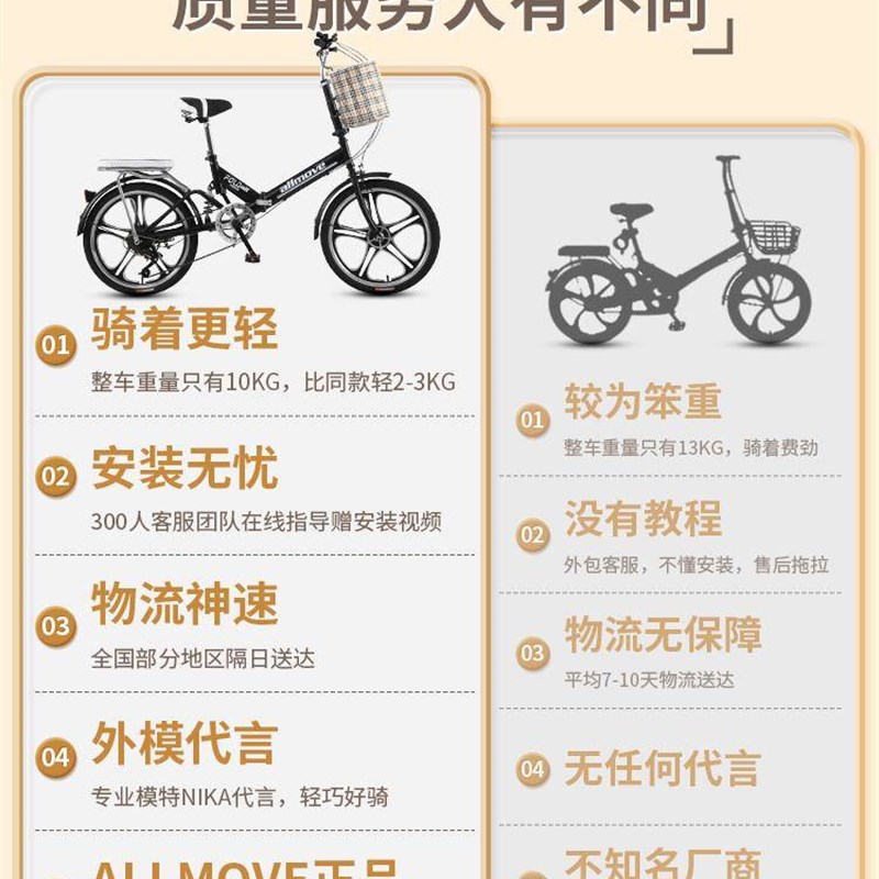 极速捷侒特可折叠自行车女超轻可携C式单车小型轮16寸20上班变速