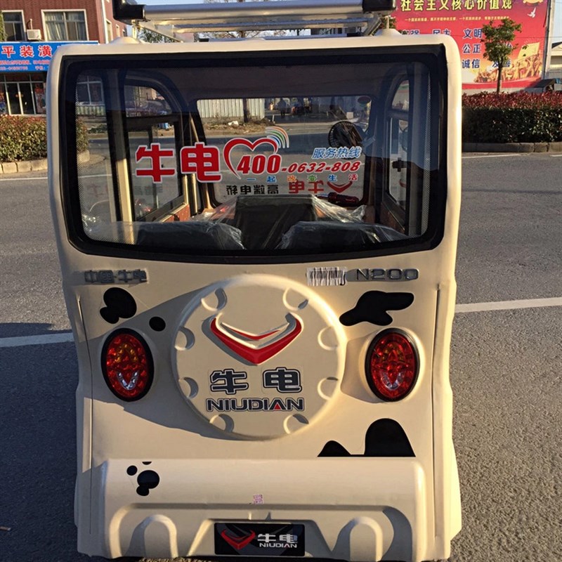 牛电N200/510封闭篷三轮电动车前挡风K门窗户前三角后挡风钢化玻