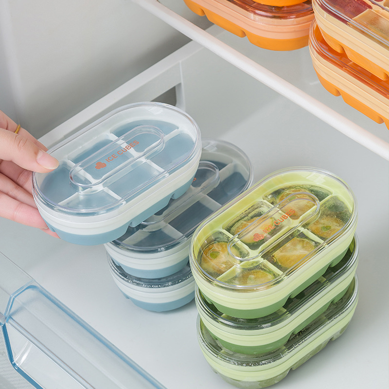 极速冰块模具磨具冰格冰盒快速脱模家用制冰盒带盖子冷Z冻器冰箱