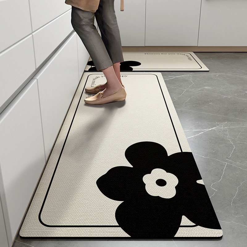 新品奶油风厨房垫吸水地垫防油防滑脚垫简约专用防脏地毯Xl长条pv,居家布艺,厨房地垫,淘宝优惠券,粉丝福利购,淘宝优惠卷