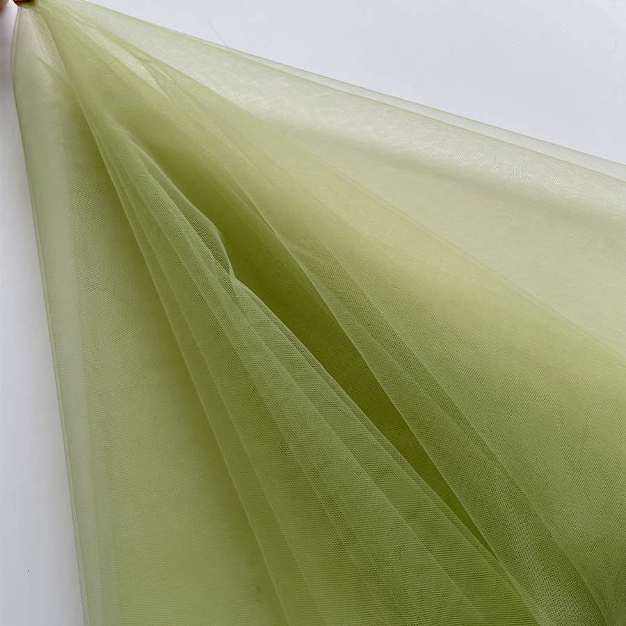 极速草绿牛油果绿色中硬网纱蓬蓬裙面料布N料场景布置绿纱头纱