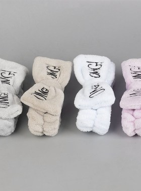 极速New Letter "OMG&quoty; Coral Fleece Soft Bow Headba