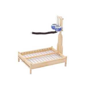 极速小型竹子鸟架子o站架虎皮黄雀文鸟靛颏训鸟架子送脖套实木站