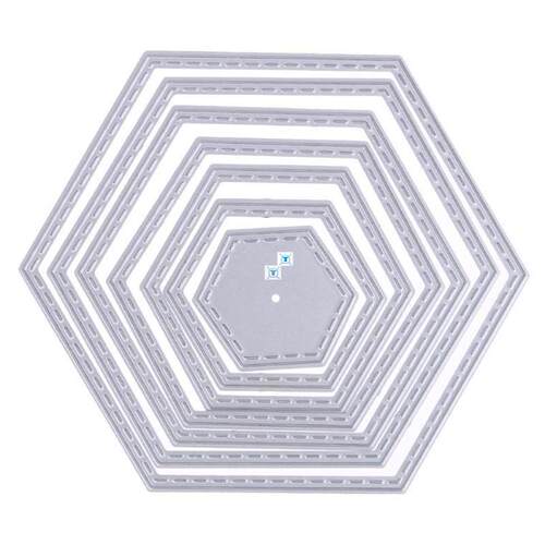 新品7Pcs DIY Hexagon Spiral Die Cuts Metal CuttingV Dies In