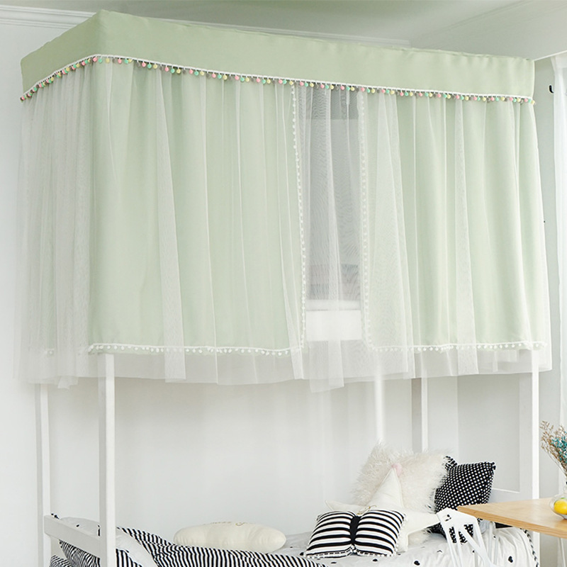 极速学生a宿舍床帘蚊帐一体式下铺女寝室两用遮光上铺in风纱幔子