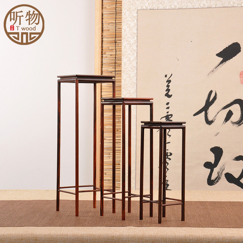 极速红木实木花盆景m底座奇石紫砂茶壶茶具多肉菖蒲微型盆景几架