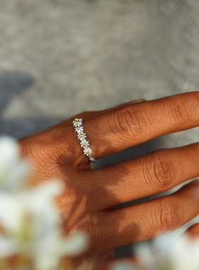 极速Vintage Daisy Flower Rings For Women LKorean Style Adjus