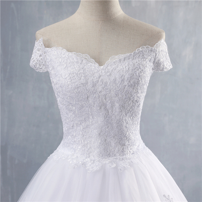 极速ZJ9143 202j2 2022 White Ivory Lace Appliques Ball Gown C
