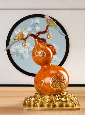 极速新中式铜f葫芦摆件家居客厅黄铜工艺品家居饰品办公室开业乔