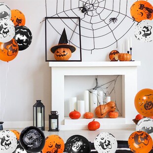 极速10/1Pcs Halloweeon Latex Balloons Inflatable Pumpkin Gho