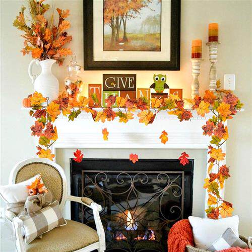 新品175cm Simulation Maple Leaf Rattan JWreath Leaves Hangin