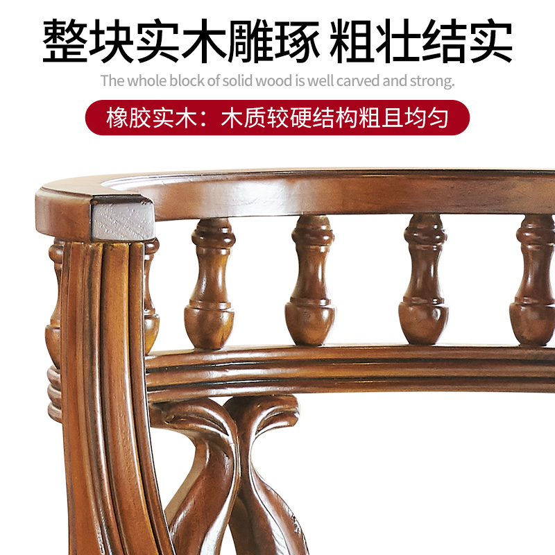 极速欧式全实木吧椅美式高吧台椅高脚椅酒吧高椅子V家用靠背椅旋